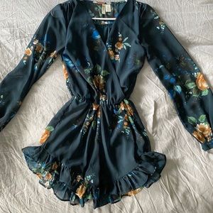 Navy floral romper